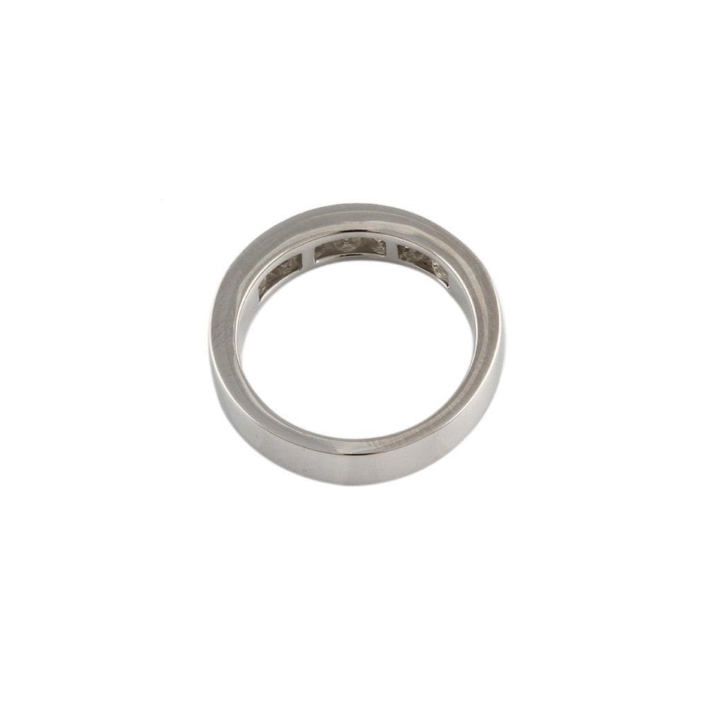 White Gold 0.70ct Princess Cut Diamond Half Eternity Ring