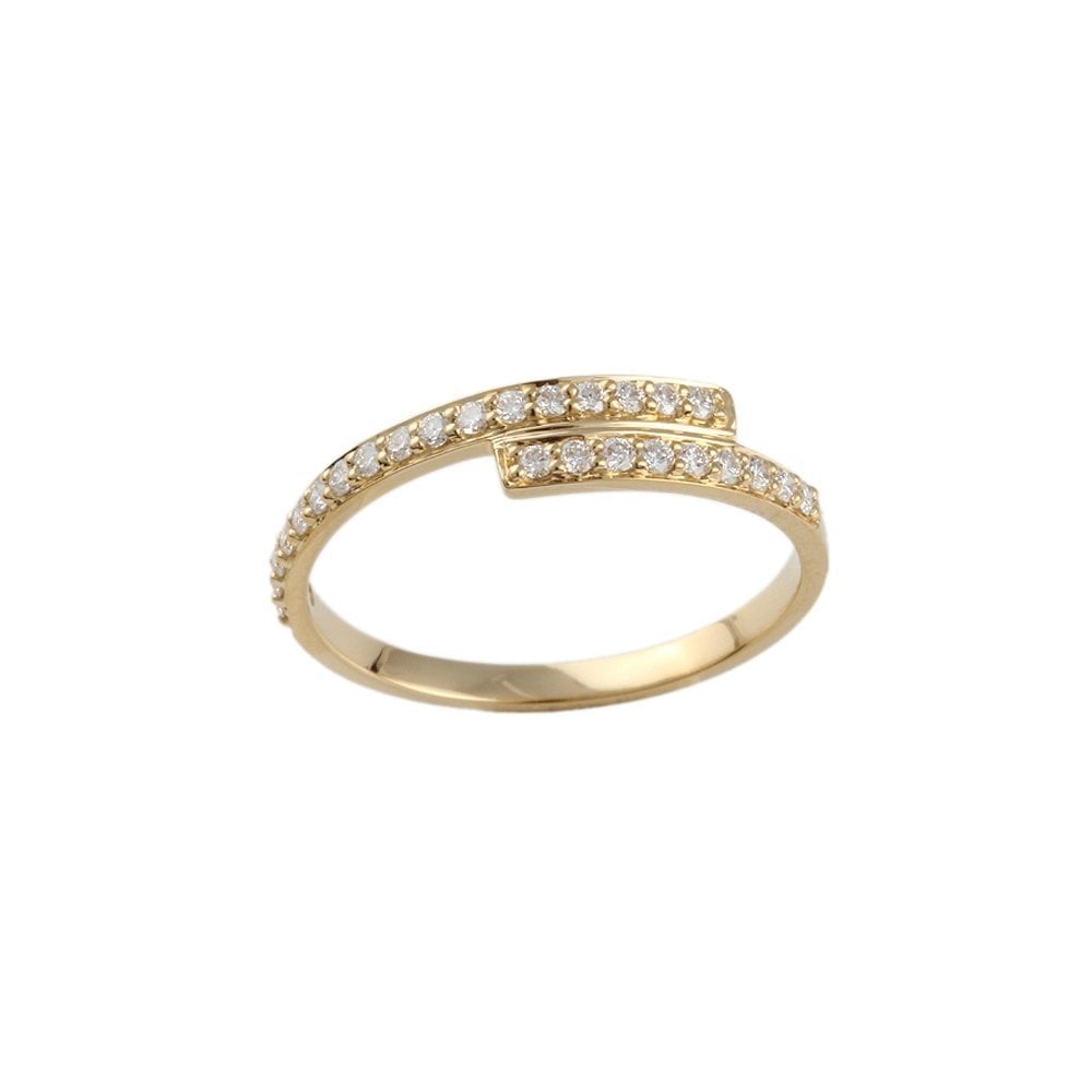 Yellow Gold 0.26ct Round Diamond Set Stacker Style Half Eternity Ring