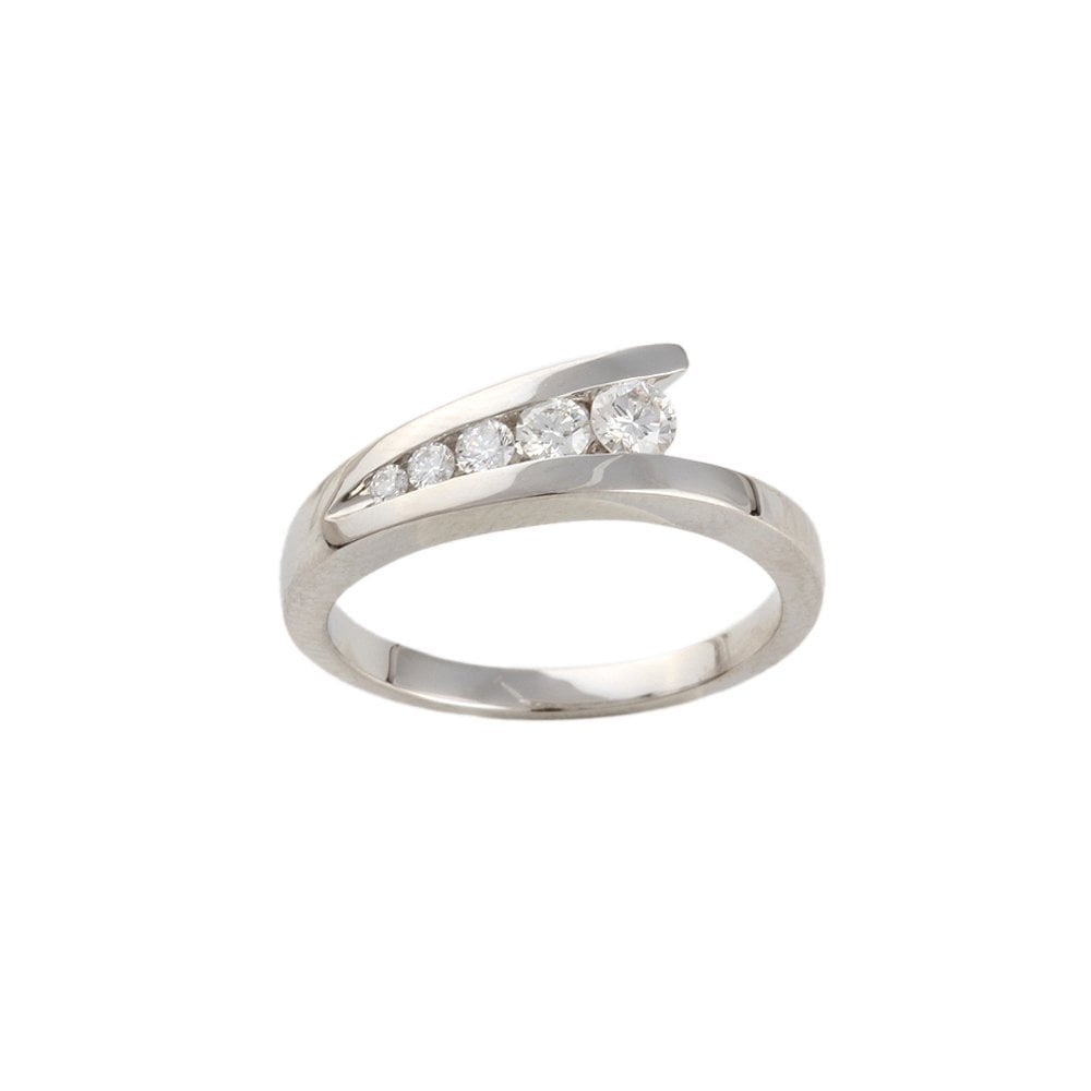 White Gold 0.35ct Round Diamond Set Five Stone Ring
