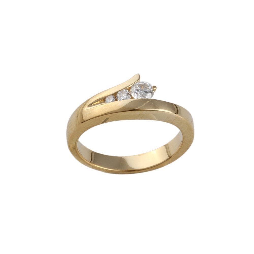 Yellow Gold 0.20ct Round Diamond Set Three Stone Ring
