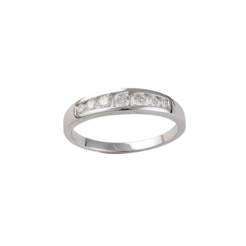 White Gold 0.54ct Round Diamond Set Seven Stone Ring
