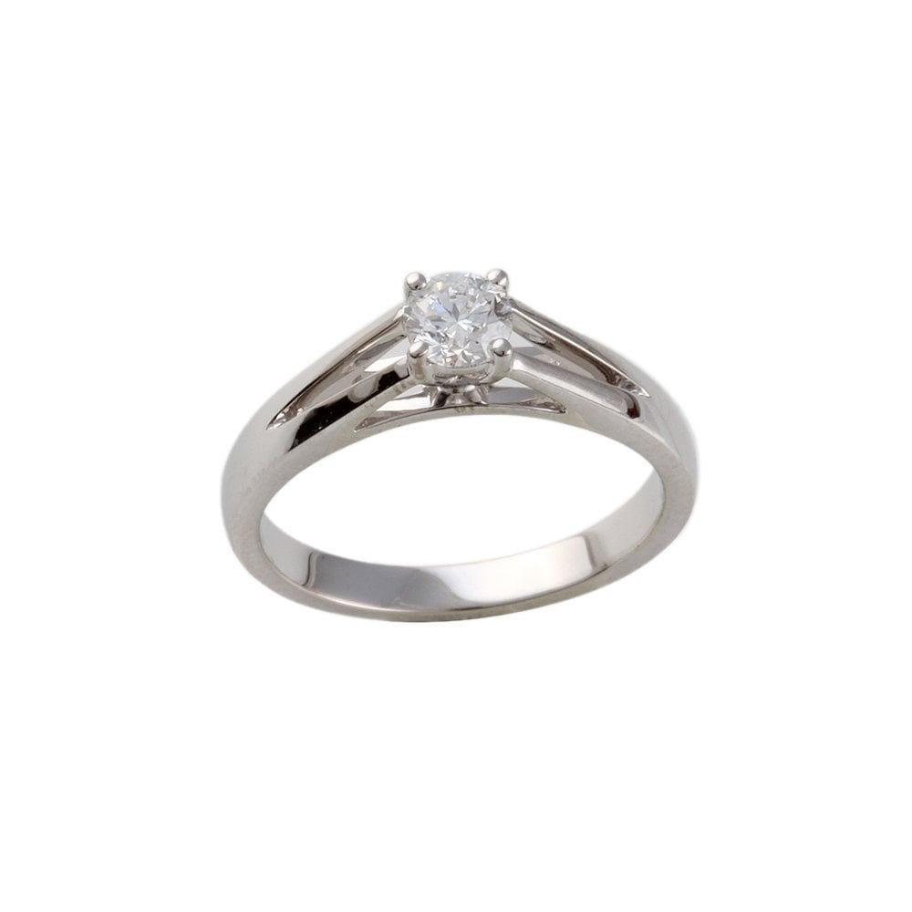 White Gold 0.29ct Round Brilliant Cut Diamond Solitaire Ring