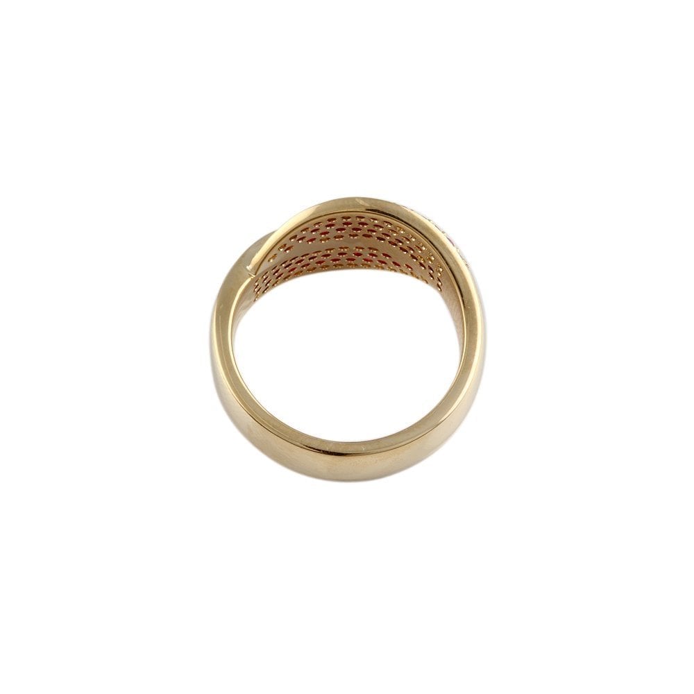 Yellow Gold 0.37ct Round Brilliant Cut Diamonds and 0.67ct Round Ruby Set Dress Ring