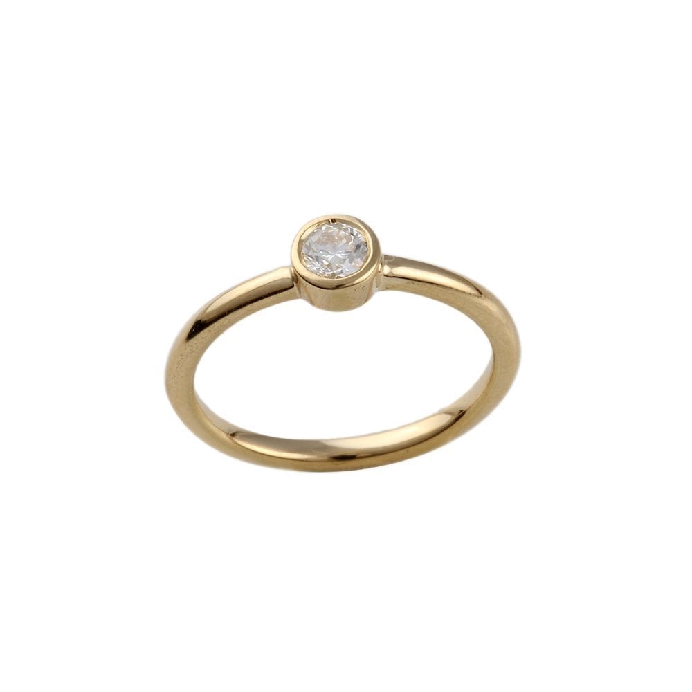 Yellow Gold 0.20ct Round Brilliant Diamond Solitaire Ring