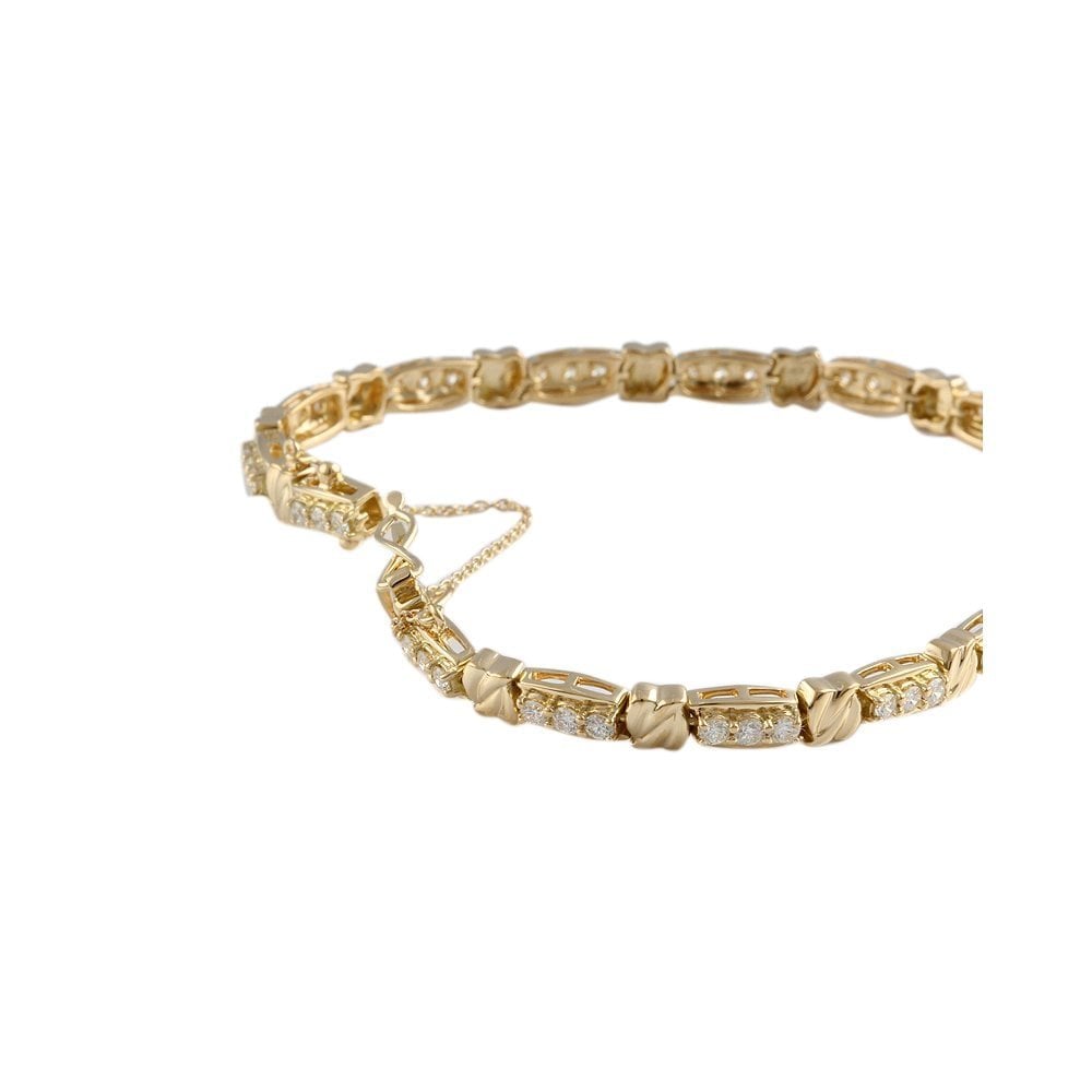 Fancy Link Diamond Set Bracelet 1.63ct