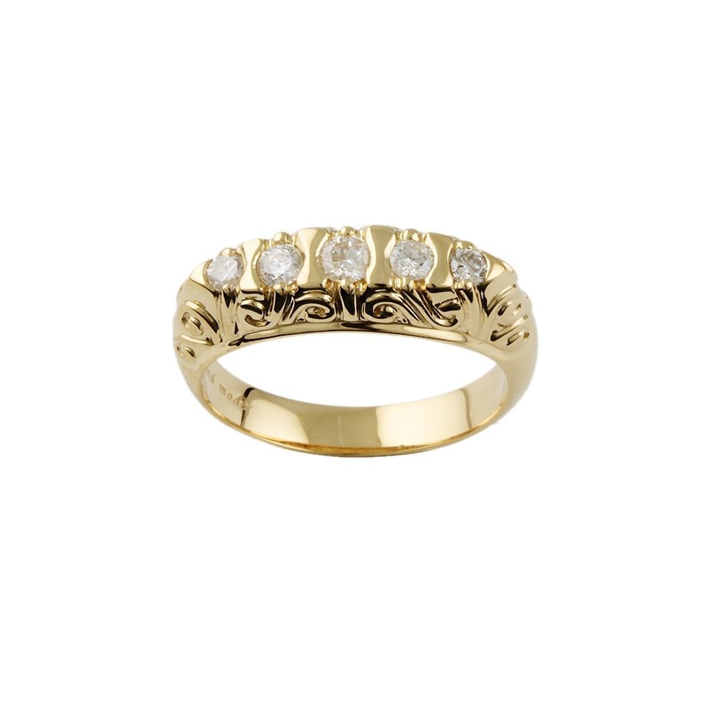 Yellow Gold 0.35ct Round Brilliant Diamond Five Stone Ring