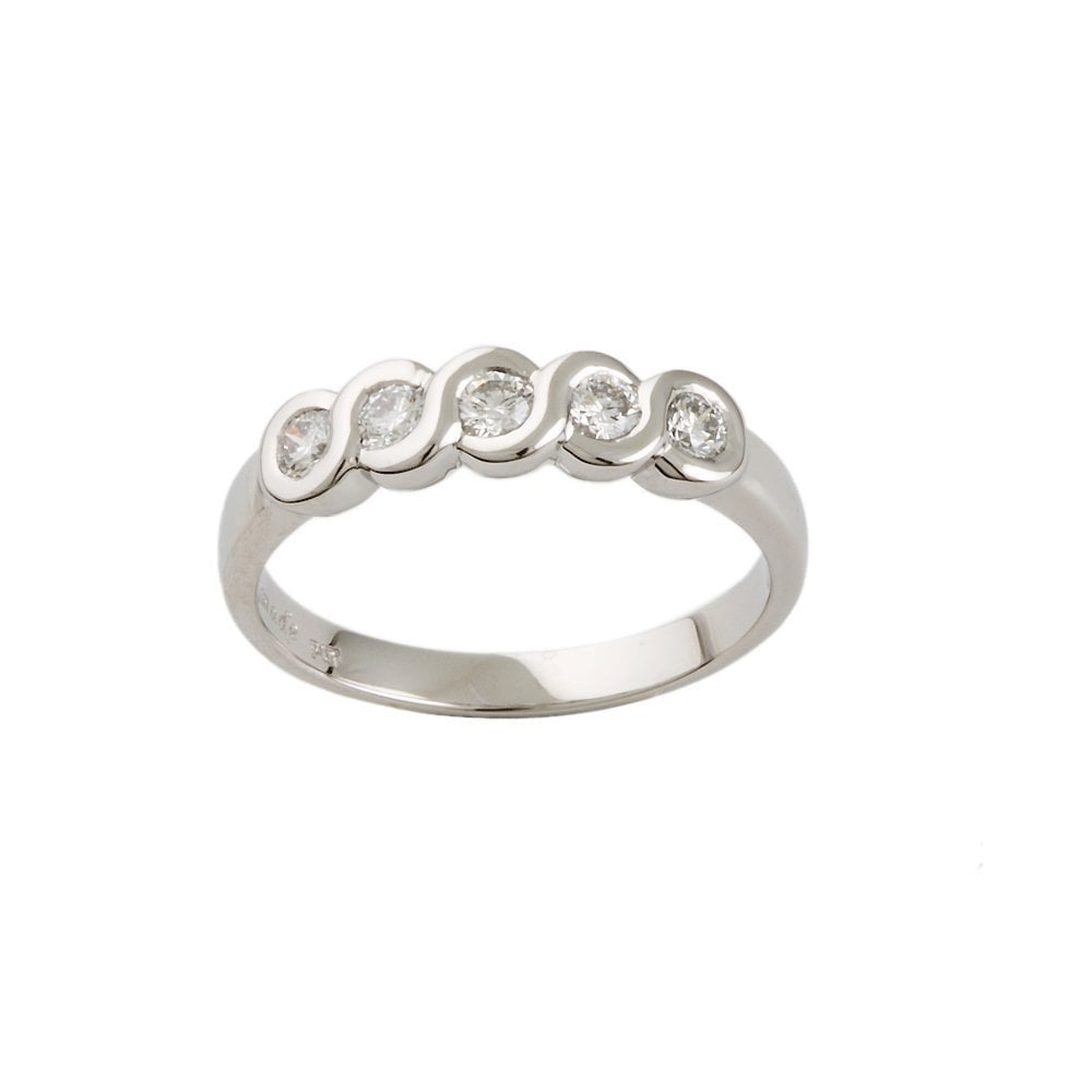 White Gold 0.44ct Round Brilliant Diamond Five Stone Ring