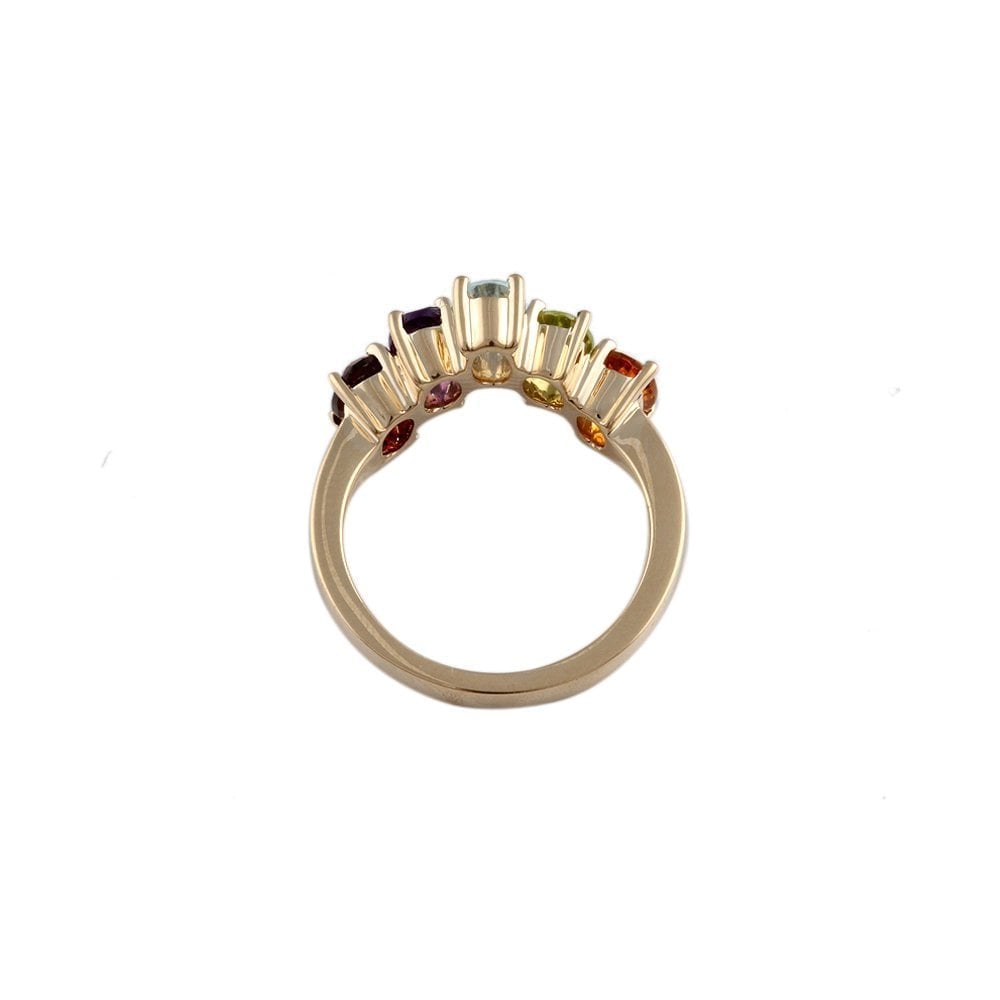 Yellow Gold Oval Cut Multi Stone Five Stone Ring 2.55ct