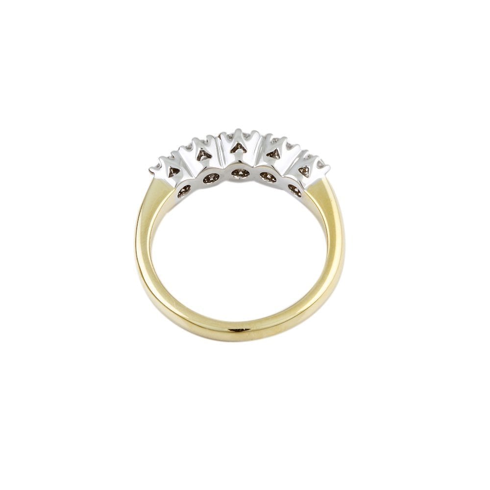 Yellow and White Gold 0.38ct Round Brilliant Diamond Five Stone Ring