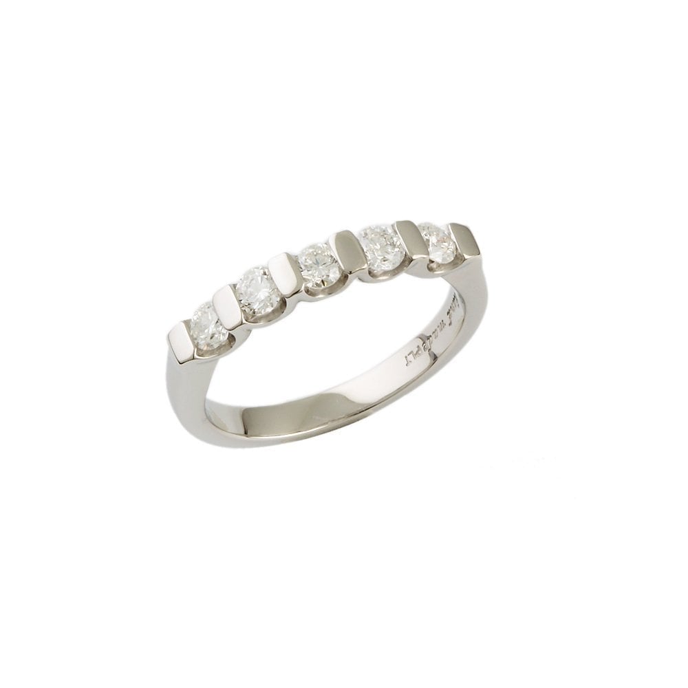 White Gold 0.50ct Round Brilliant Diamond Five Stone Ring
