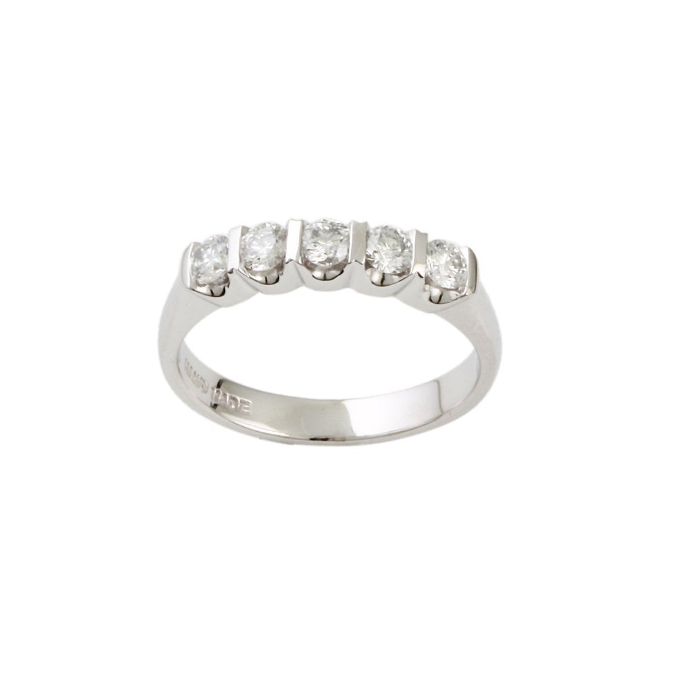 White Gold 0.50ct Round Brilliant Diamond Five Stone Ring