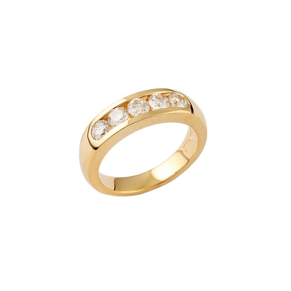 Yellow Gold 0.74ct Round Brilliant Diamond Five Stone Ring