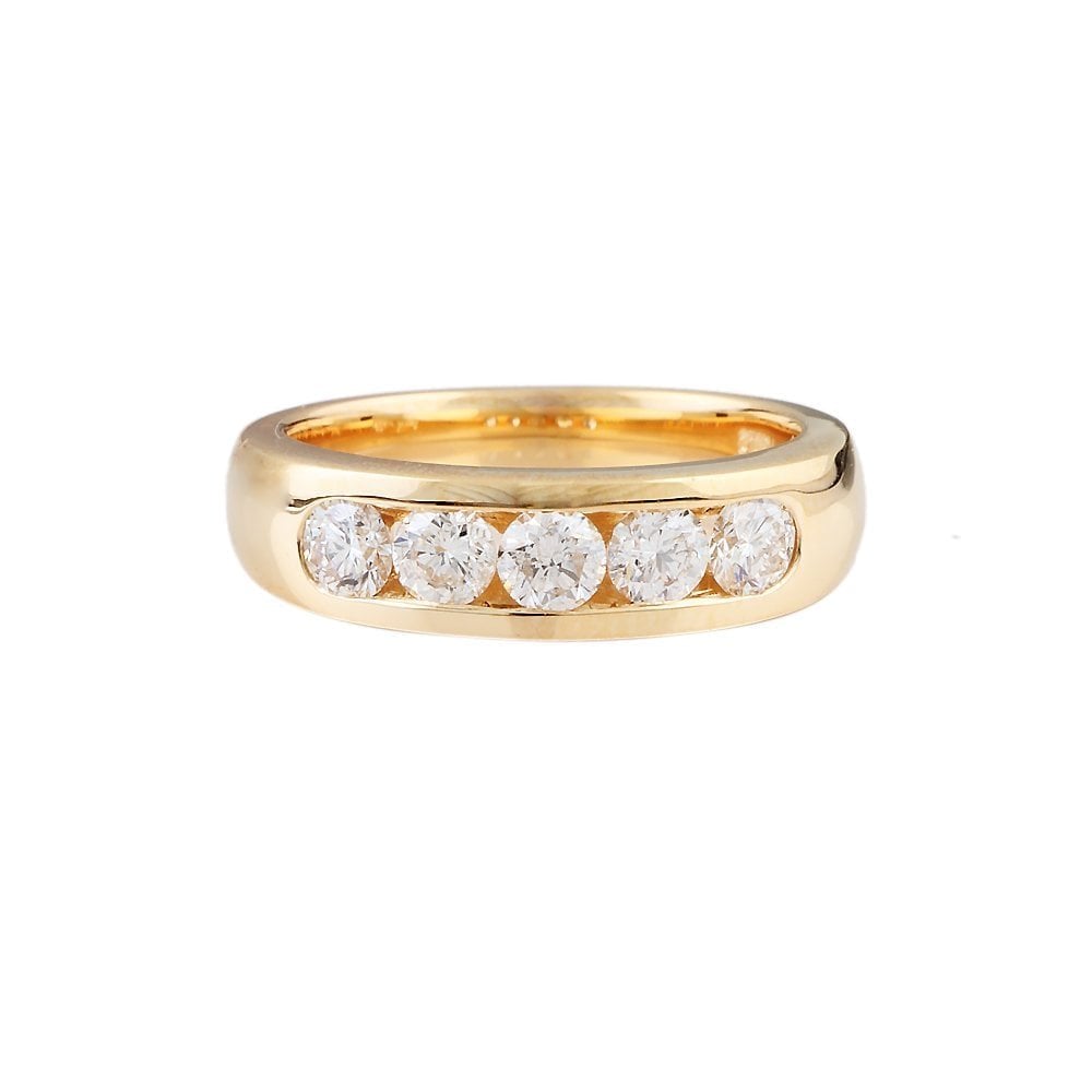 Yellow Gold 0.74ct Round Brilliant Diamond Five Stone Ring