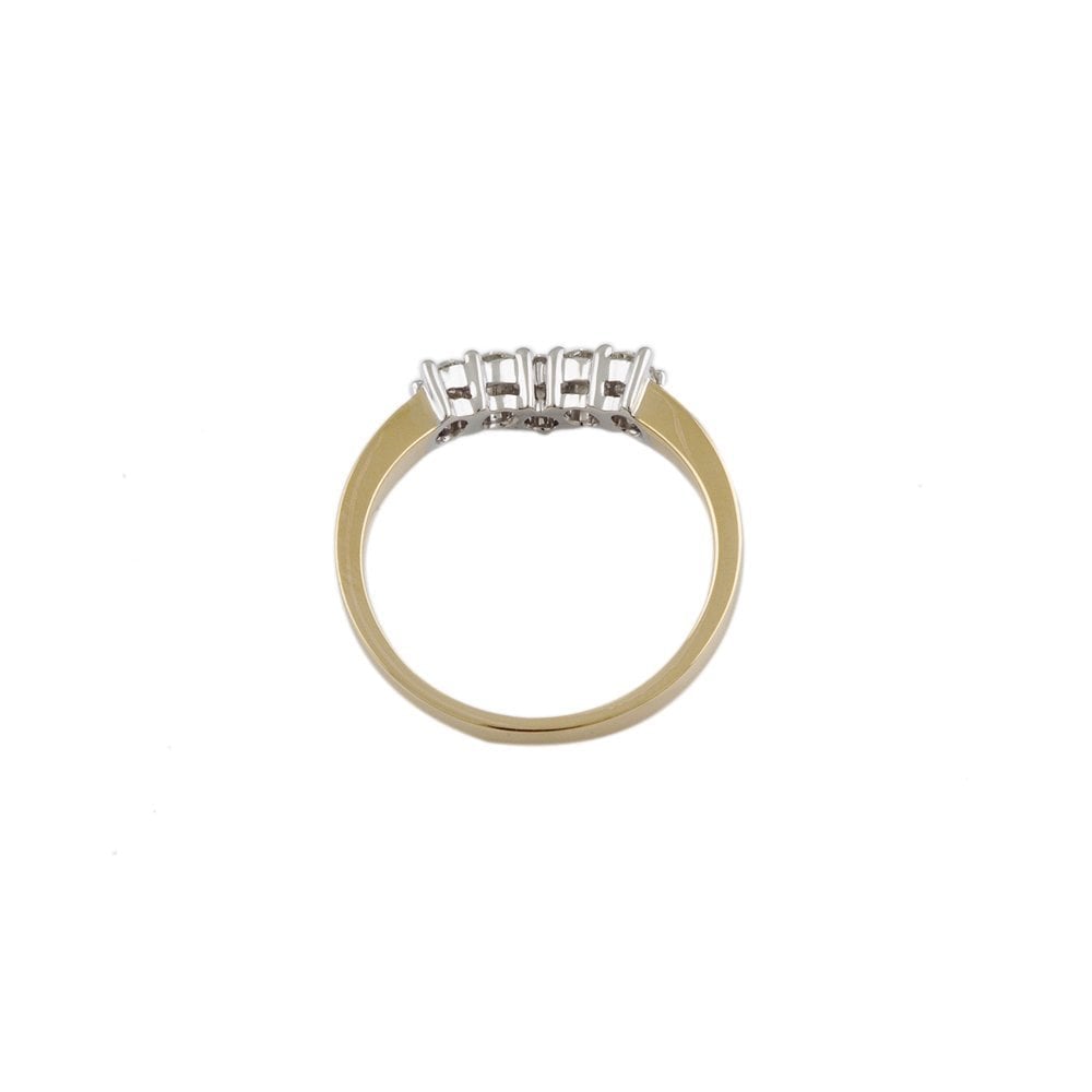 Yellow and White Gold 0.45ct Round Brilliant Diamond Five Stone Ring