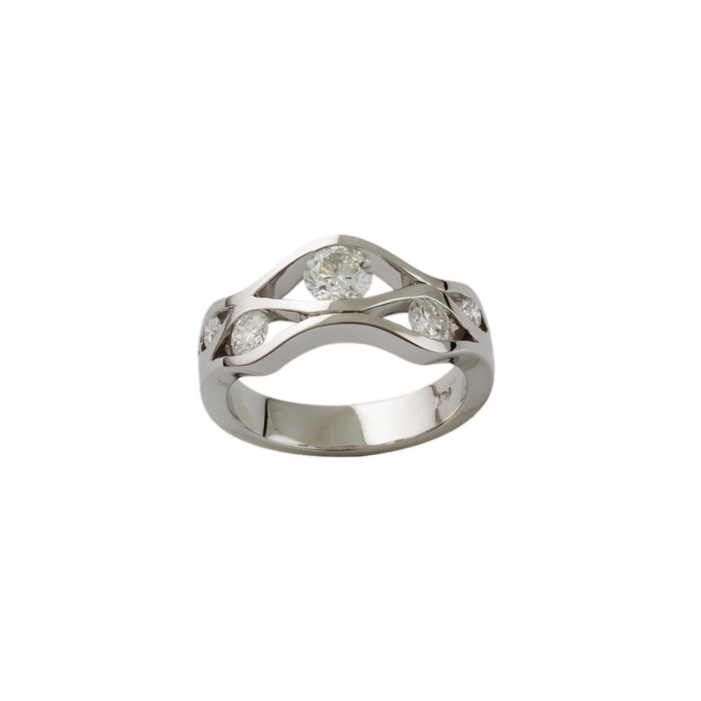 White Gold 0.85ct Round Brilliant Diamond Five Stone Ring