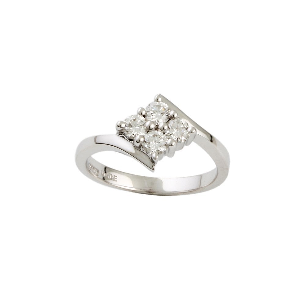 White Gold 0.50ct Round Brilliant Diamond Four Stone Ring