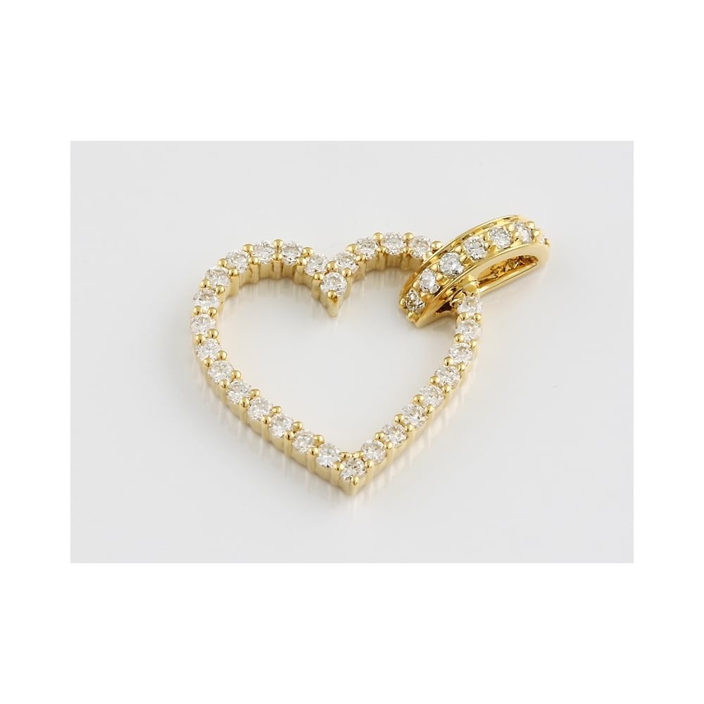 9ct Yellow Gold Diamond Heart Pendant 0.40ct