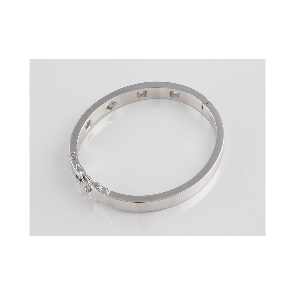 Heavy Weight 18ct White Gold Diamond Set Bangle 1.53ct