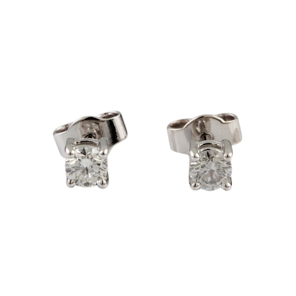 9ct White Gold Diamond Stud Earring 0.42ct