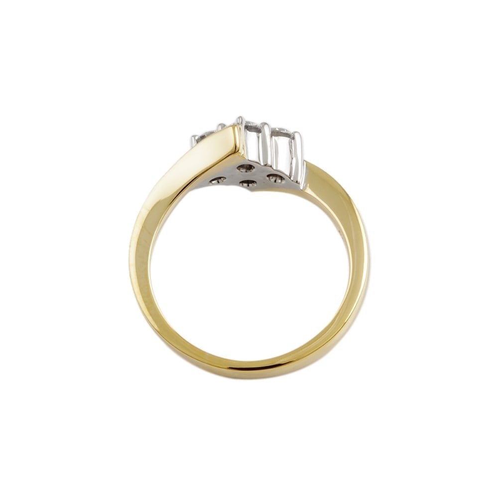 9ct Yellow and White Gold Diamond Dress Ring