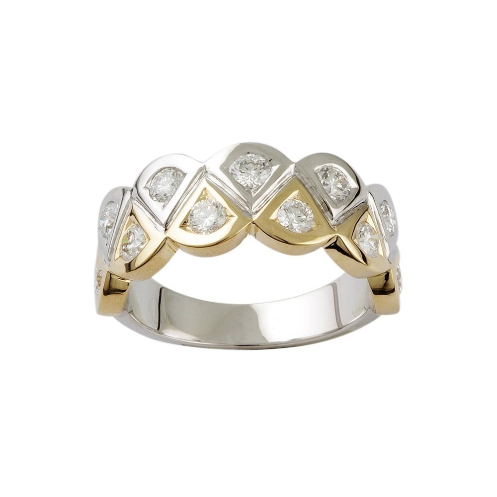 9ct Yellow and White Gold Diamond Dress Ring  0.85ct
