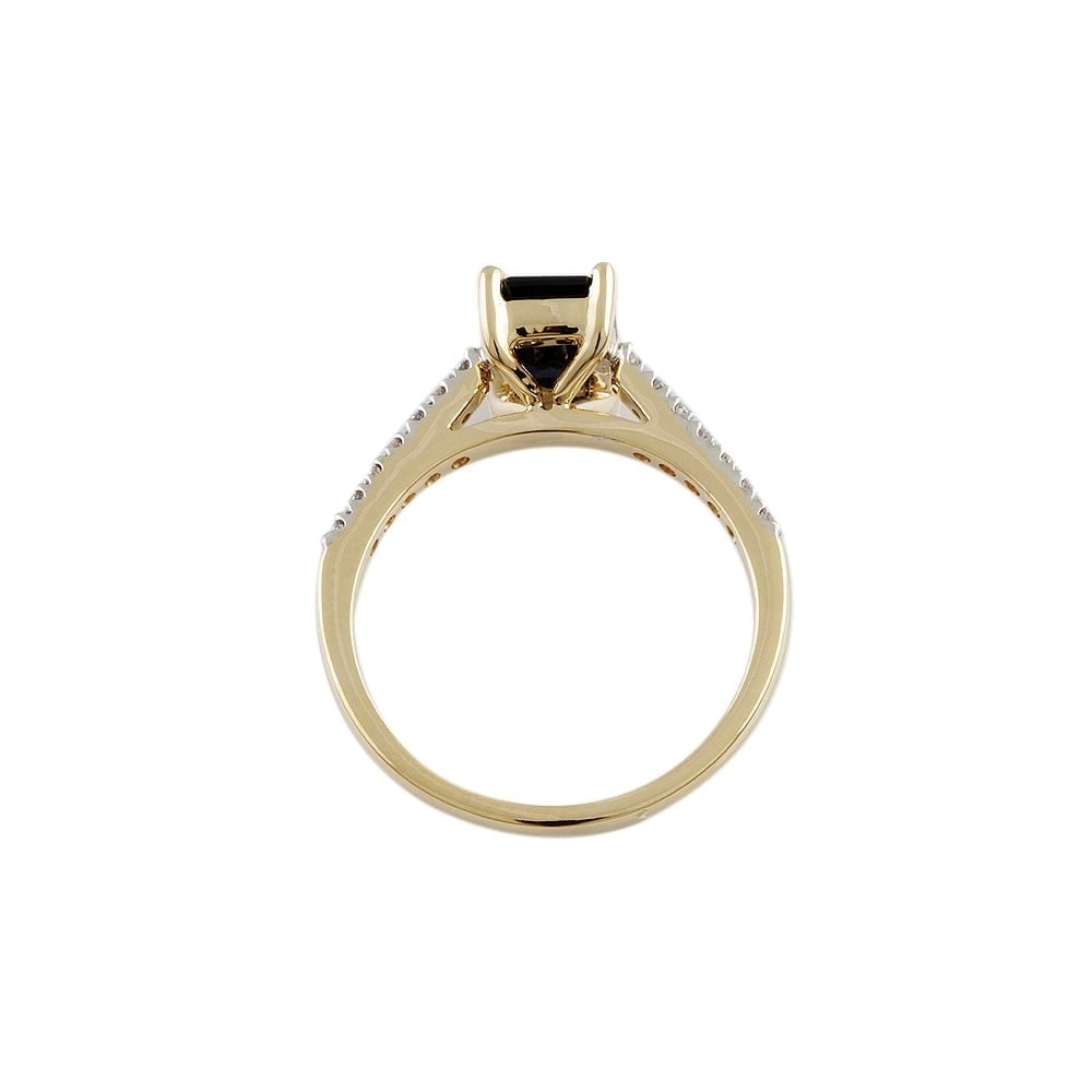 9ct Yellow Gold Blue Sapphire and Diamond Dress Ring