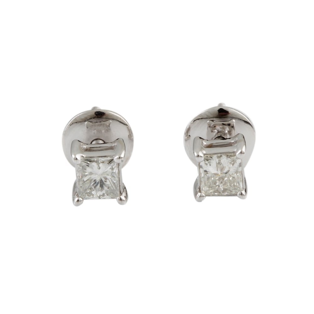 9ct White Gold Diamond Stud Earrings 0.50ct