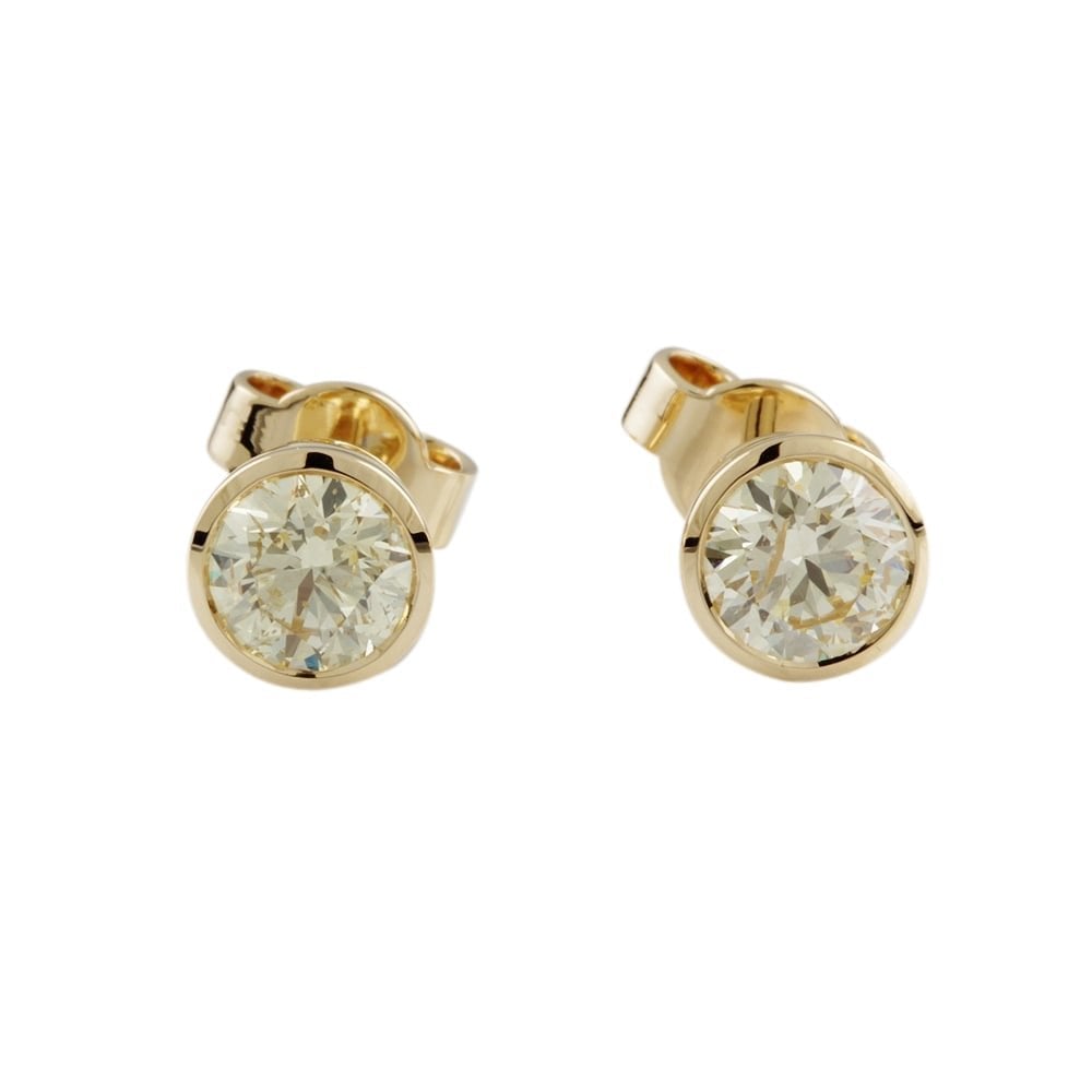 9ct Yellow Gold Diamond Stud Earrings 1.55ct