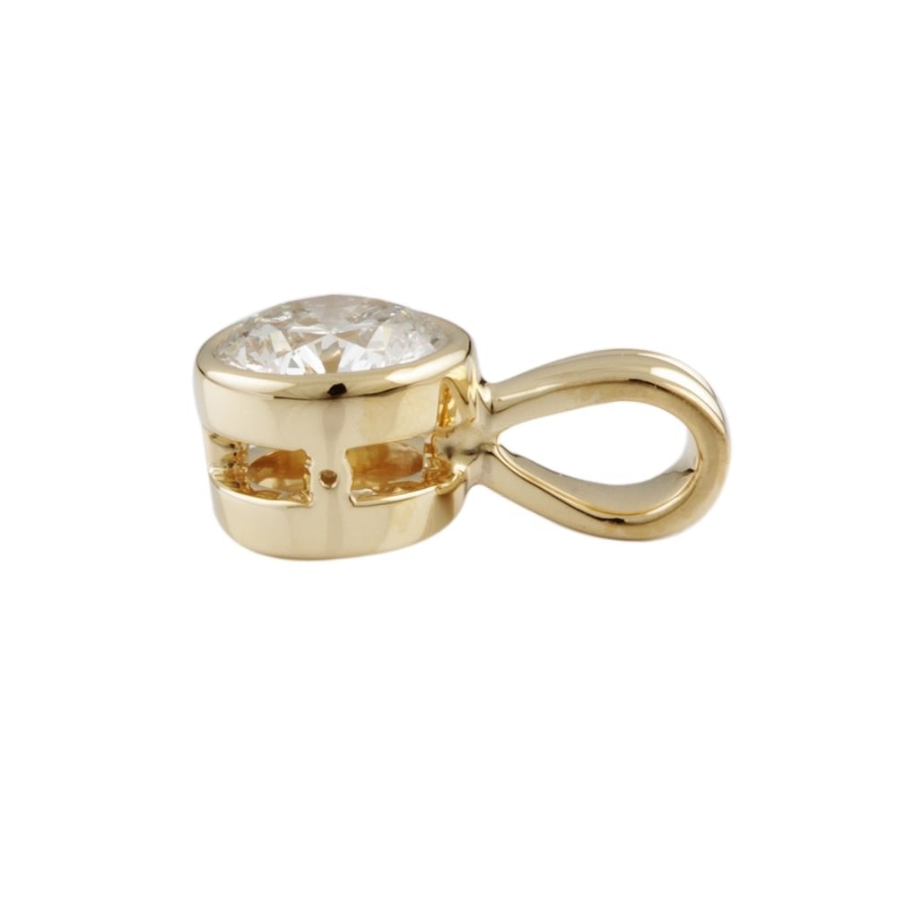 9ct Yellow Gold Diamond Solitaire Pendant