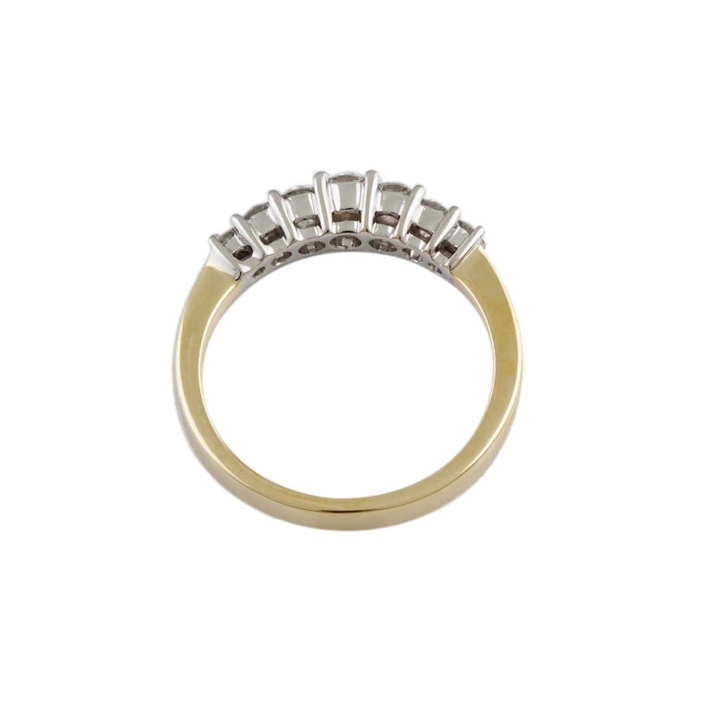 9ct Yellow and White Gold Diamond Seven Stone Ring