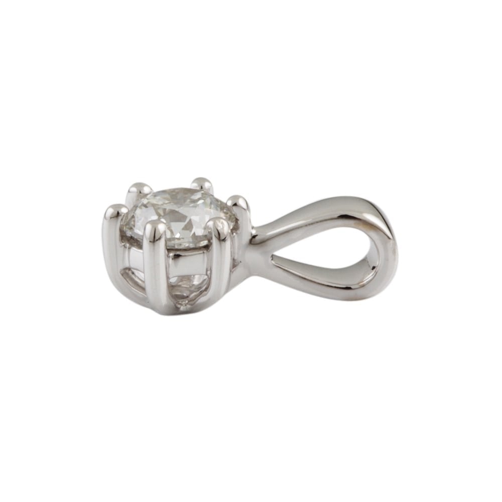 9ct White Gold Diamond Solitaire Pendant