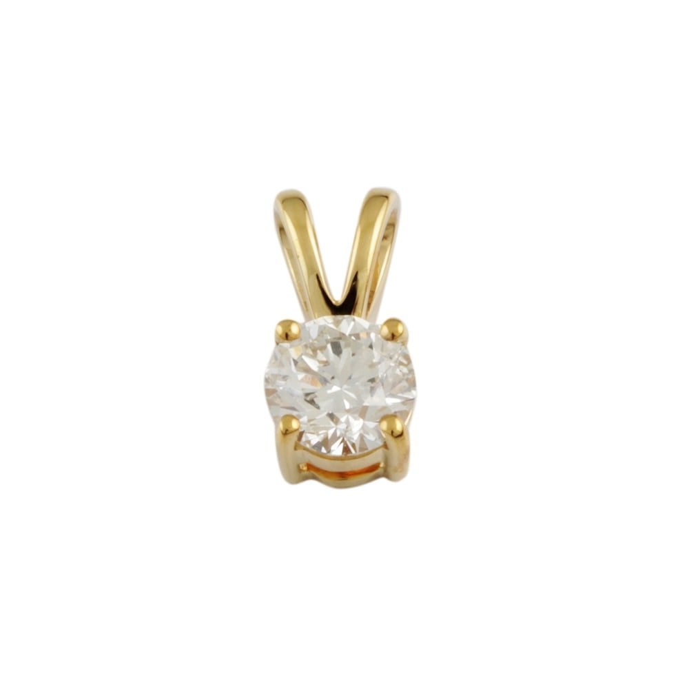 9ct Yellow Gold Diamond Solitaire Pendant