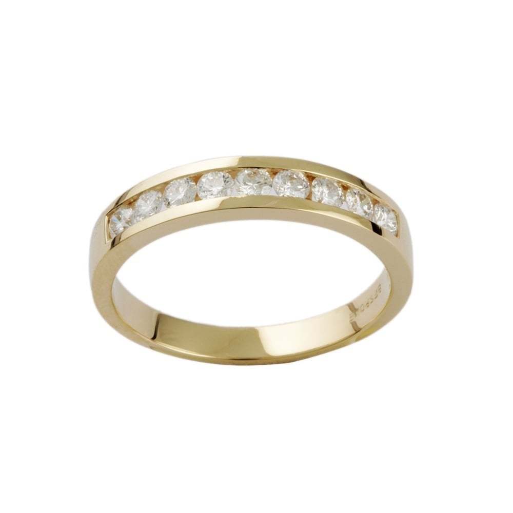9ct Yellow Gold Diamond Half Eternity Ring
