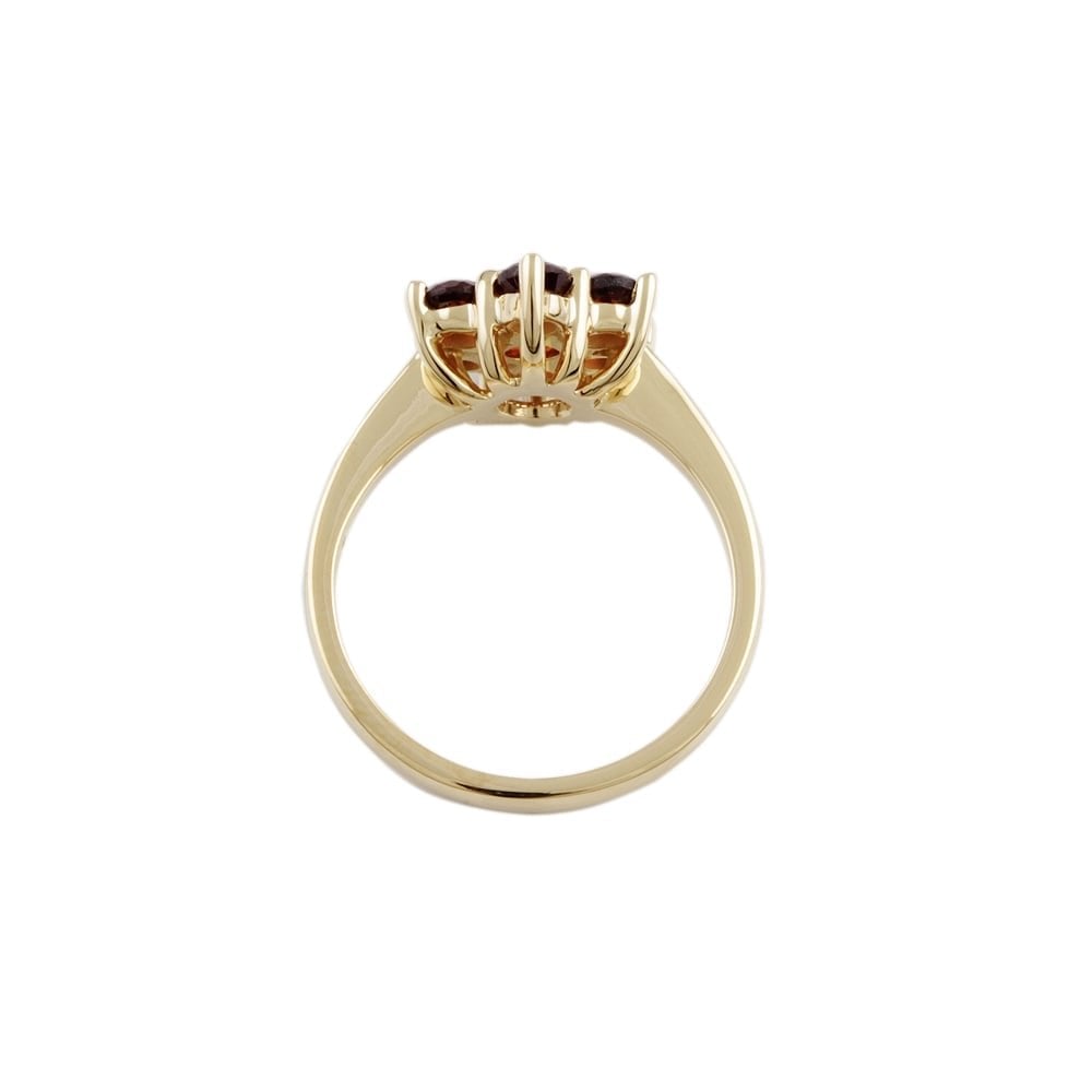 9ct Yellow Gold Garnet Cluster Ring 1.44