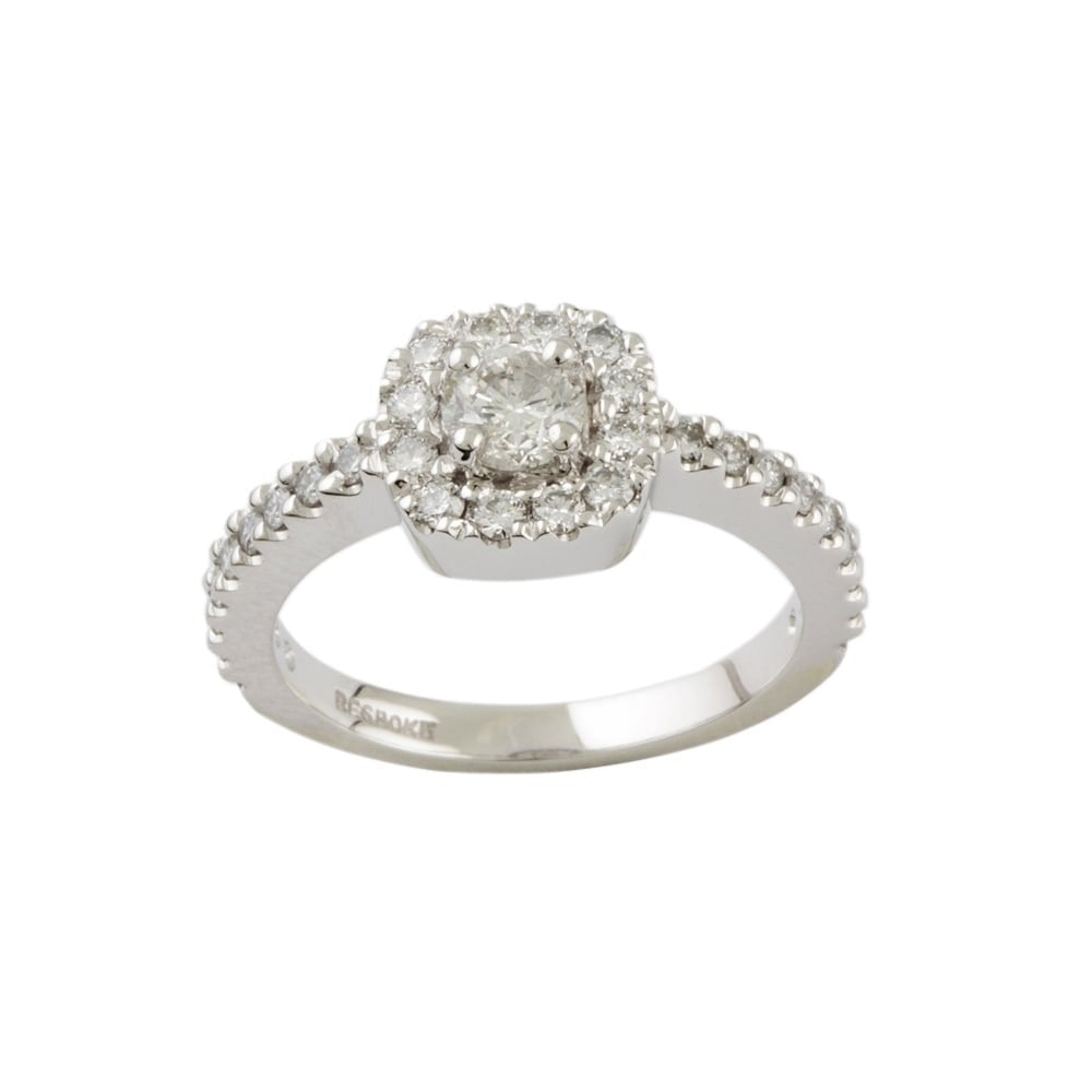 9ct White Gold Diamond Dress Ring