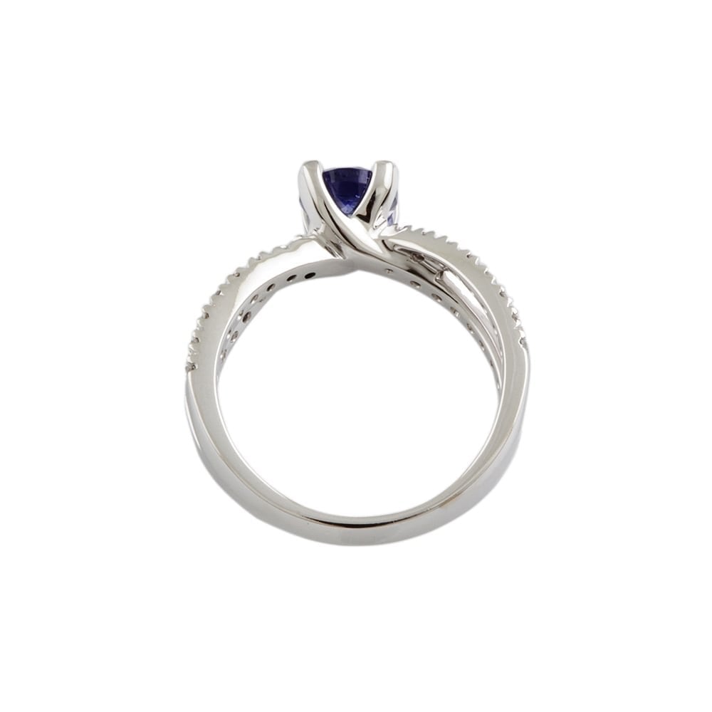 9ct White Gold Tanzanite and Diamond Dress Ring