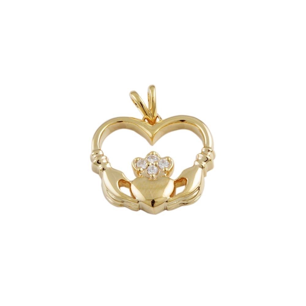 9ct Yellow Gold Cubic Zirconia 0.11ct Fancy Pendant