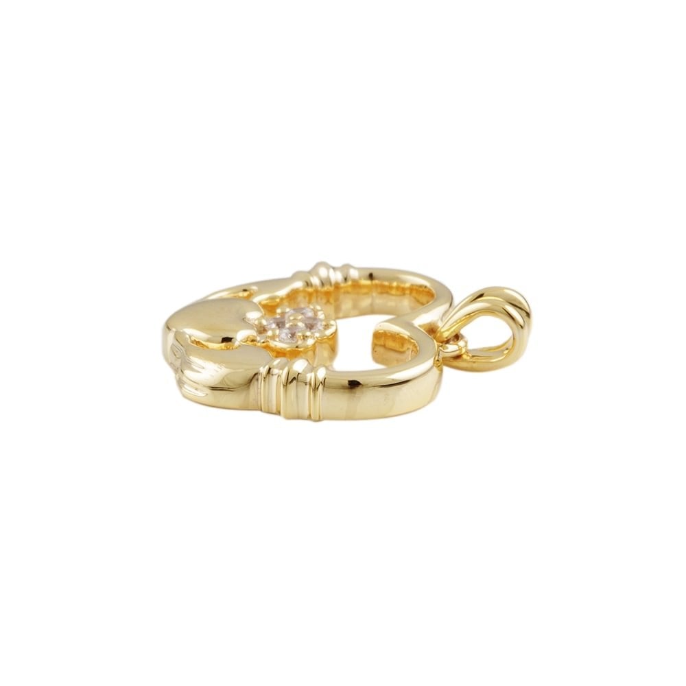 9ct Yellow Gold Cubic Zirconia 0.11ct Fancy Pendant