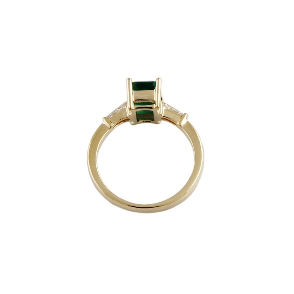9ct Yellow Gold Emerald 1.55ct and Diamond 0.23ct Dress Ring