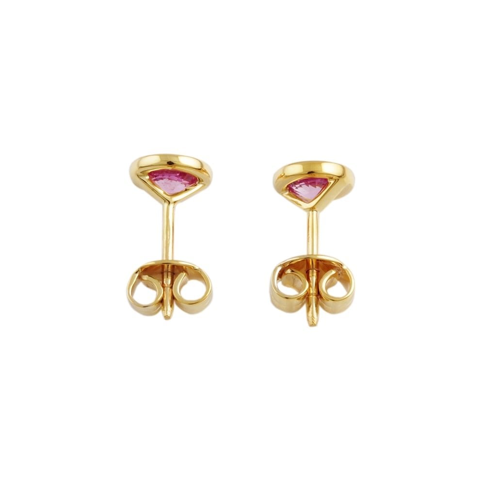 9ct Yellow Gold Pink Sapphire 1.33ct Stud Earrings