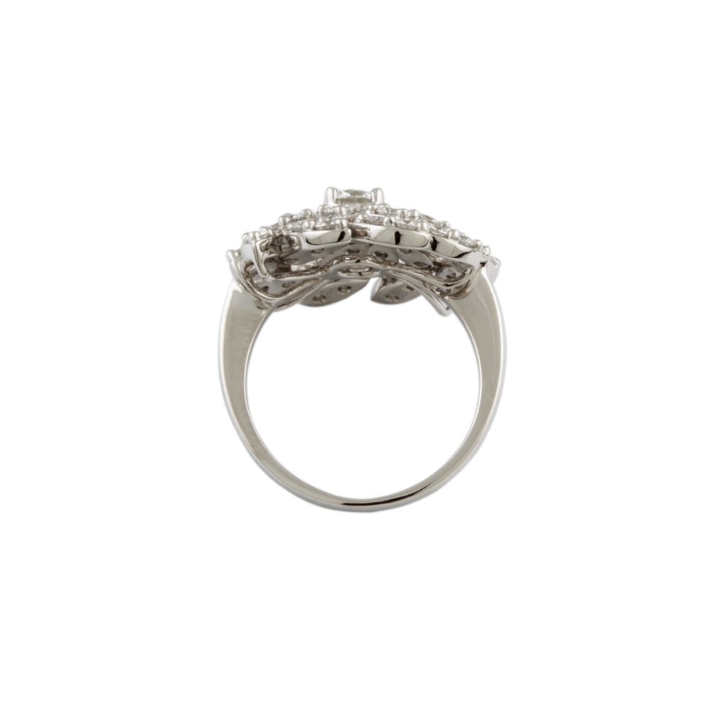 9ct White Gold Diamond 2.66ct Cluster Ring