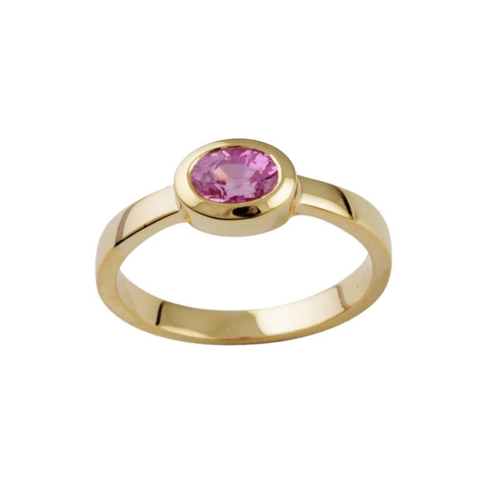 9ct Yellow Gold Pink Sapphire 1.23ct Single Stone Ring