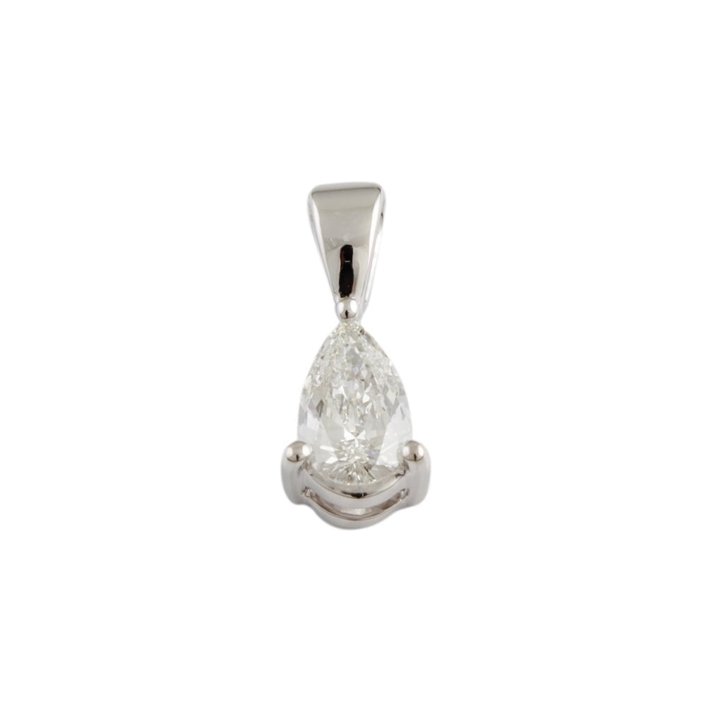9ct White Gold Diamond Solitaire 0.61ct Pendant