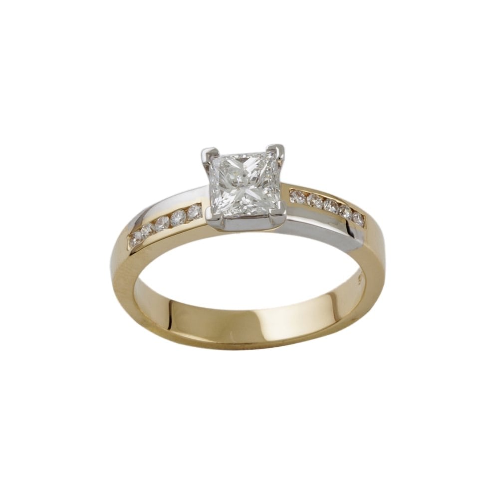 9ct Yellow and White Gold Diamond Dress Ring
