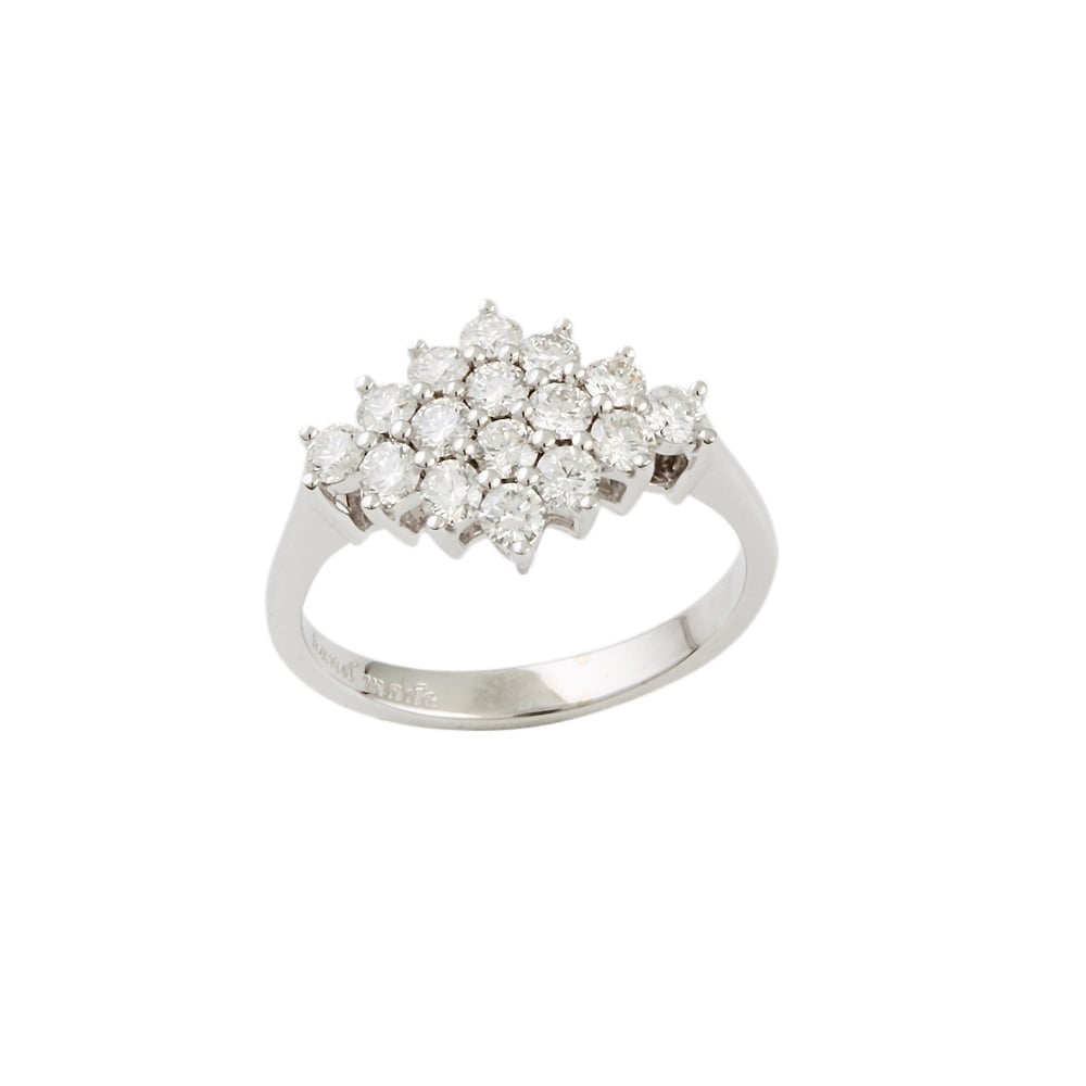PLATINUM CLUSTER RING WITH 1.03CT DIAMONDS