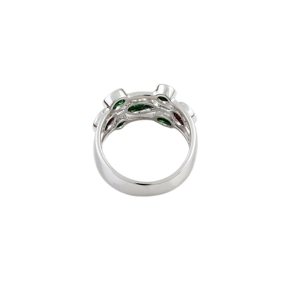 Platinum Bubble Ring with 0.98ct Tsavorite and 0.69ct Garnets