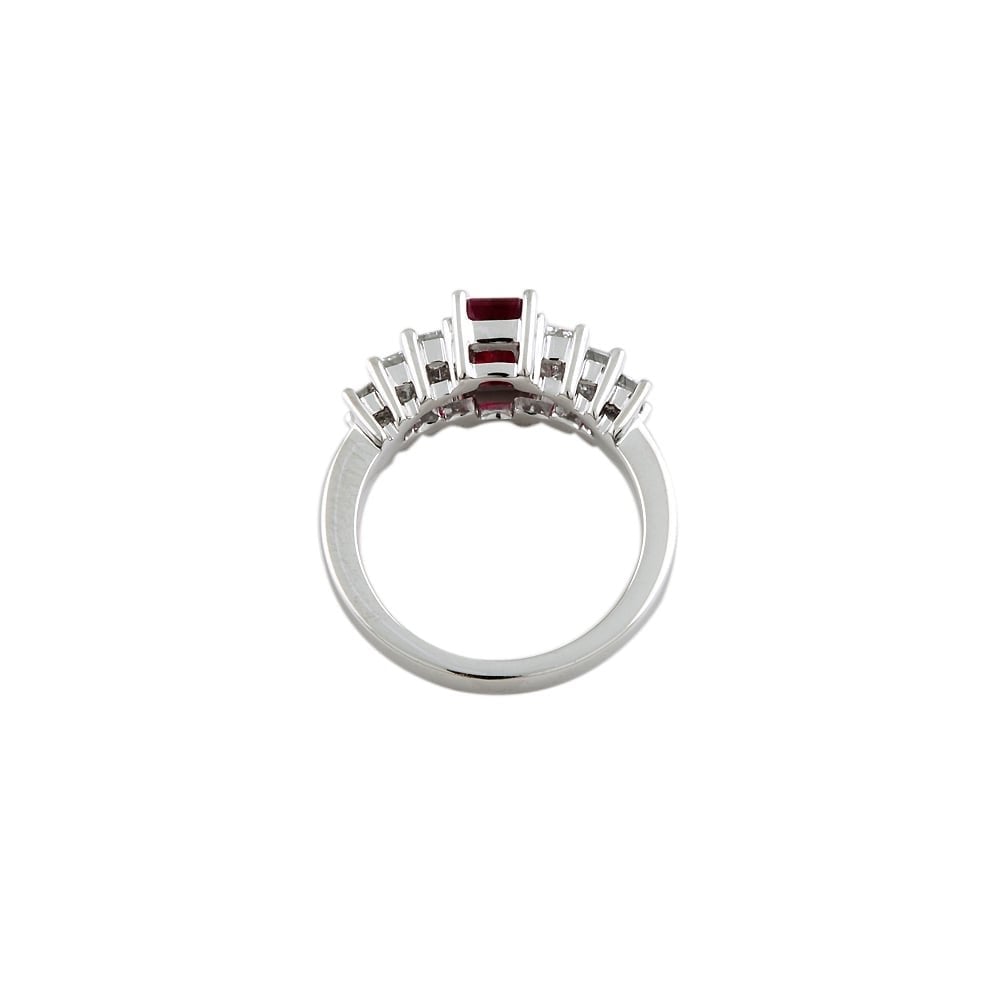 PLATINUM DRESS RING WITH 1.22CT RUBY AND 0.87CT DIAMONDS