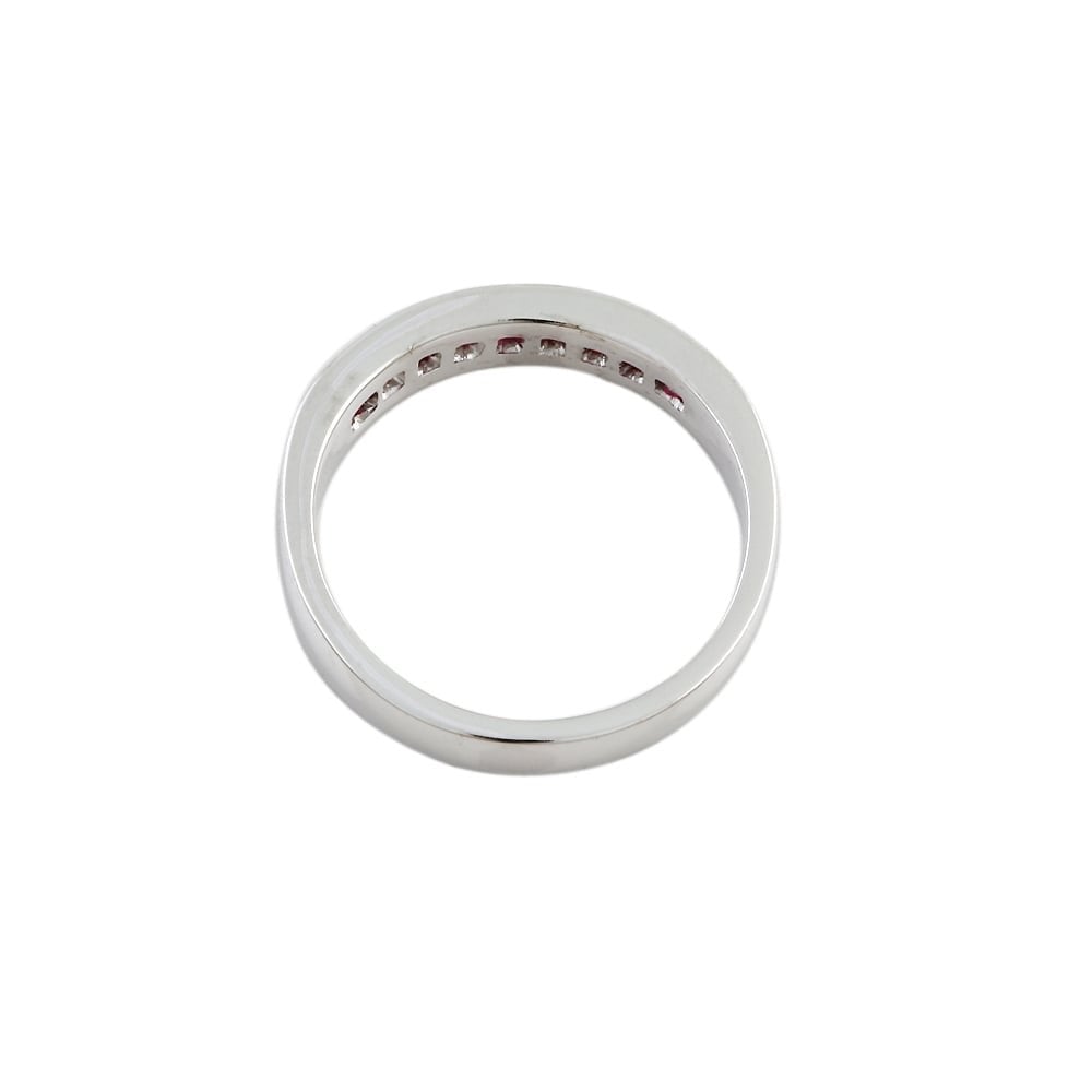 PLATINUM HALF ETERNITY RING WITH 0.66CT RUBIES