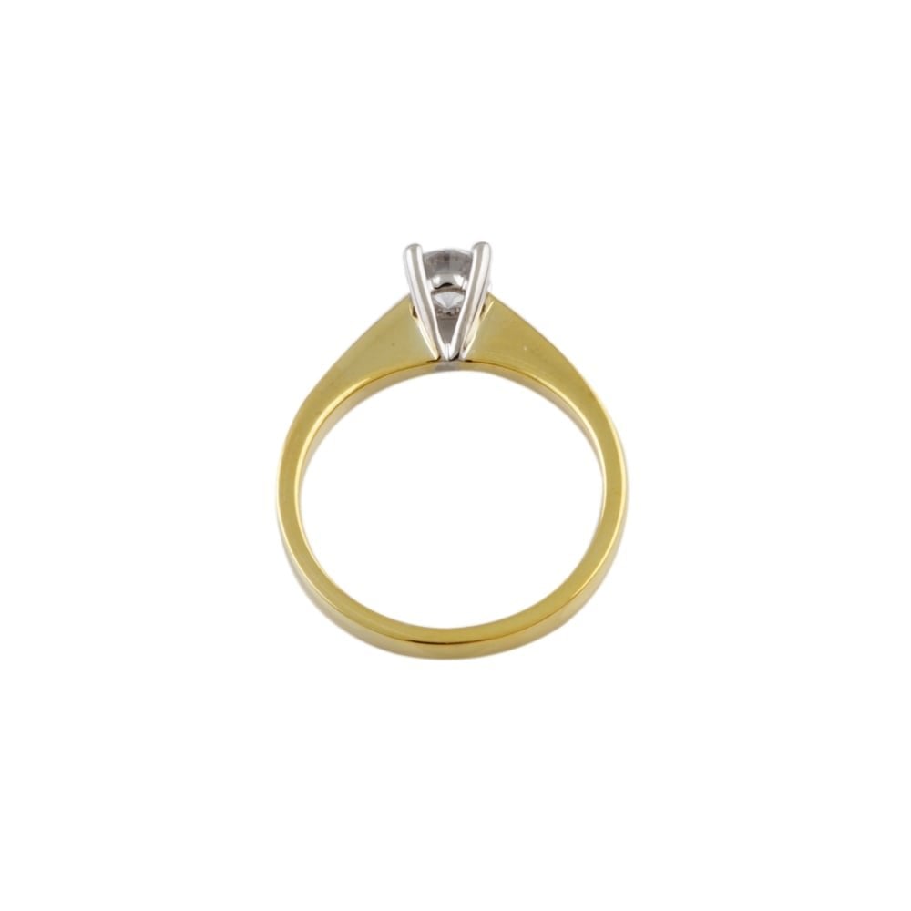 18ct Yellow & White Gold Solitaire Ring 0.35ct