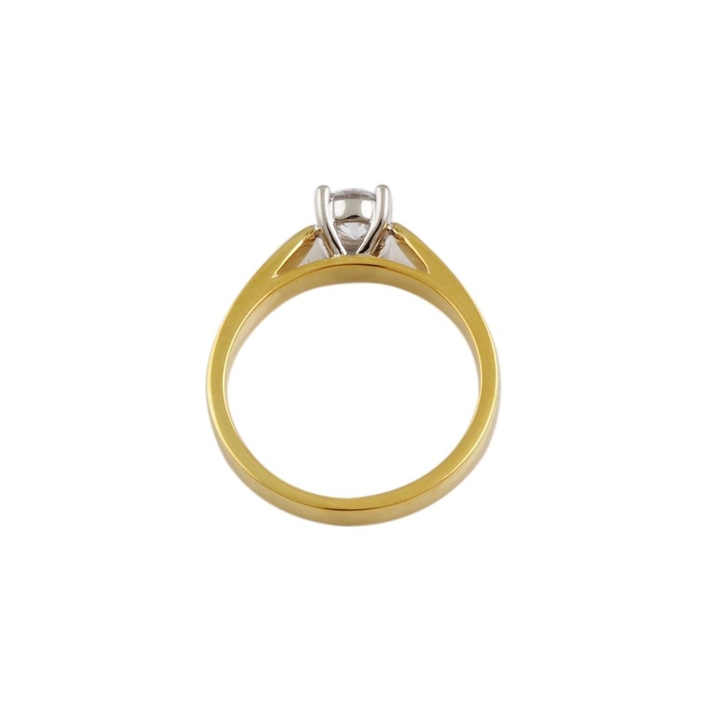 18ct Yellow and White Gold Diamond Solitaire 0.35ct